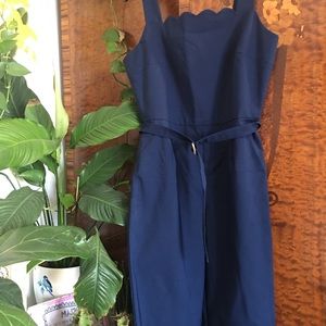 J.McLaughlin Navy Scalloped Hem Jumpsuit M